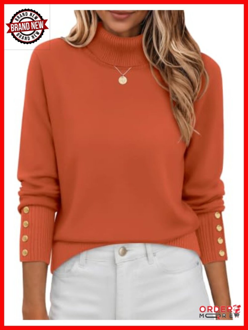 Turtleneck Sweater Long Sleeve Ribbed Knit Pullover Fall Winter Top